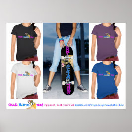 ¡Chicas Patinan También! Camiseta Póster