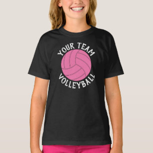 Chicas Personalizado de voleibol rosa camiseta con
