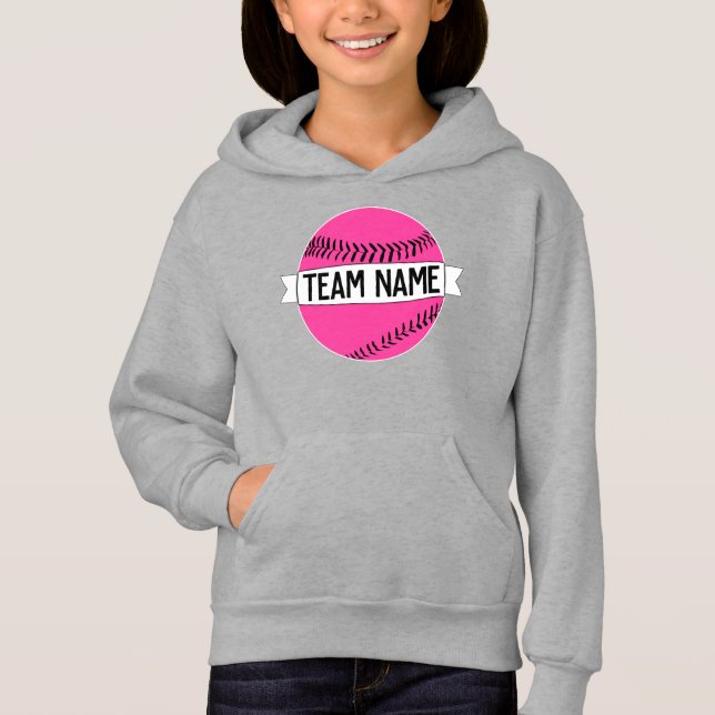 Chicas Personalizado Rosado Softball Nombre equipo (Anverso)
