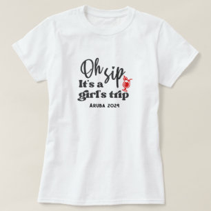 Chicas personalizados divertidos viajan camiseta d