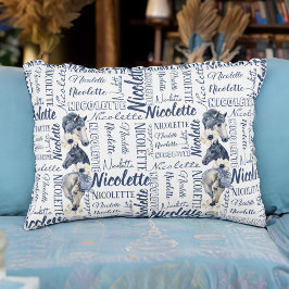 Chicas personalizados nombran almohada con caballo