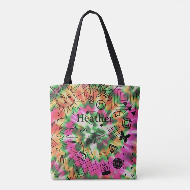 Chicas personalizados nombran bolsa de té de tinte (Reverso)