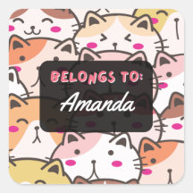 Chicas personalizados PERTENECEN AL Pegatina Cat S