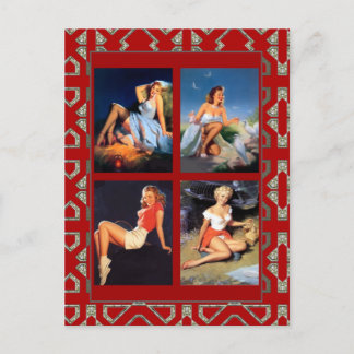 Chicas Pin up de Tarjeta Postal Arte Vintage Impre