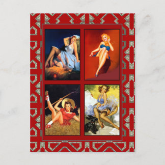 Chicas Pin up de Tarjeta Postal Arte Vintage Impre