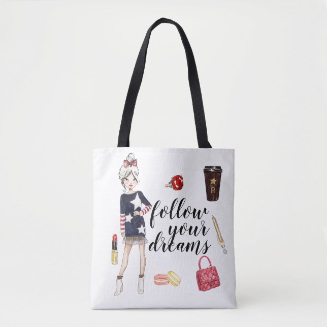 Chicas planificadores cita de moda en bolsa (Anverso)
