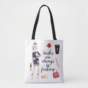 Chicas planificadores cita de moda en bolsa