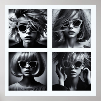 Chicas POSTERS de B&W AI