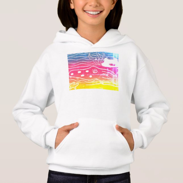 Chicas Pullover Hoodie Rainbow Cuttlefish (Anverso)