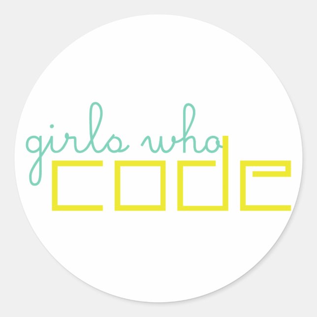 Chicas que codifican Pegatina (Anverso)