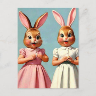 Chicas Raras del Conejo de Pascua Tarjeta Postal