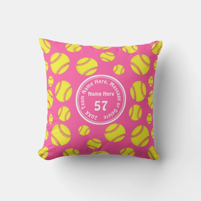 Chicas Regalos Softball, almohada personalizada (Anverso)
