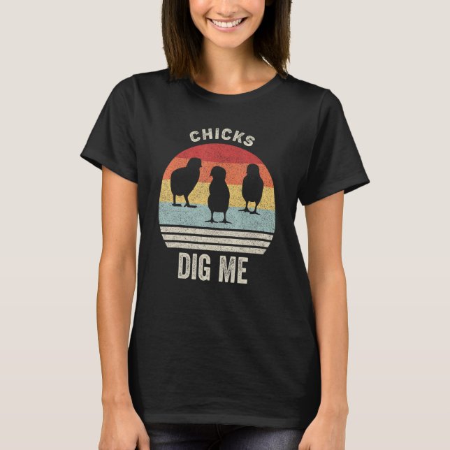 Chicas retro cavan mi camiseta Gracioso regalo de  (Anverso)