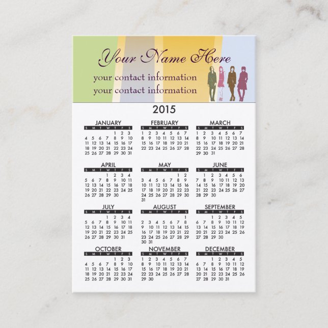 Chicas retros del calendario de la tarjeta de (Anverso)