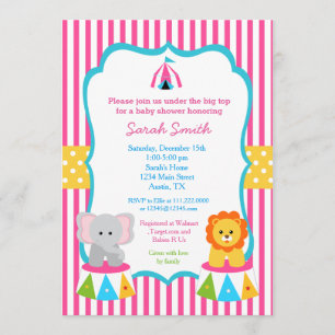 Chicas rosados de las invitaciones de Baby Shower