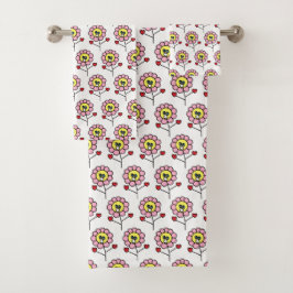 Chicas rosados lindos del modelo de flores