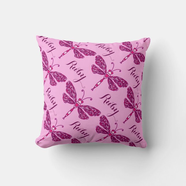 Chicas rosados nombre almohada de almohada de patr (Anverso)