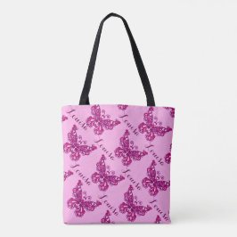 Chicas rosados nombre bolsa personalizada de patró
