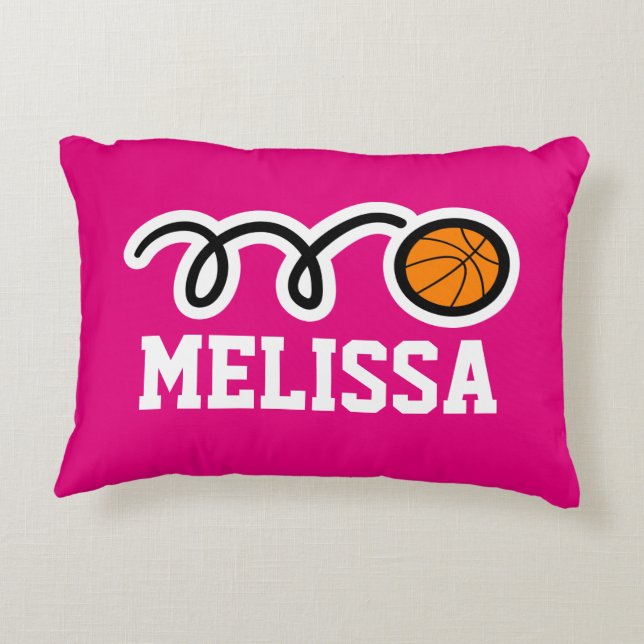 Chicas rosados personalizados almohada de lanzamie (Reverso)