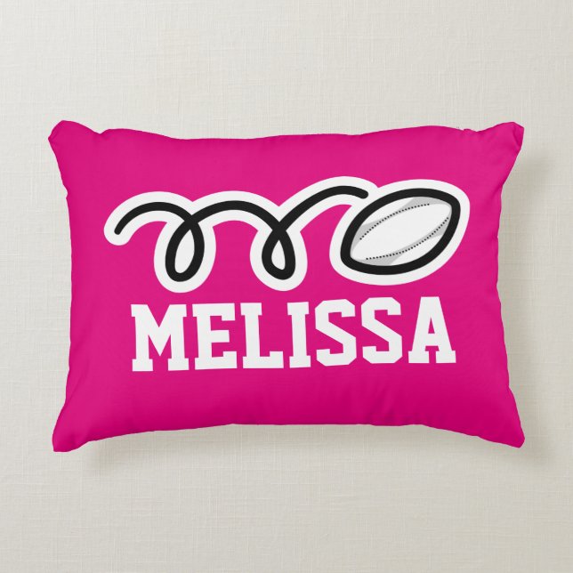 Chicas rosados personalizados almohada de tiro de  (Anverso)