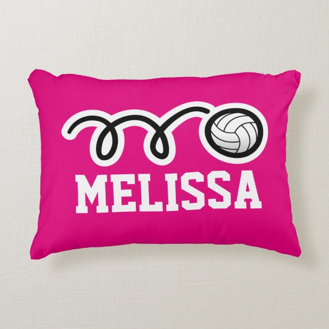 Chicas rosados personalizados almohada de tiro de  (Anverso)