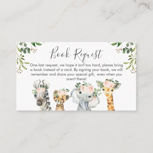 Chicas Safari Animales Reserva Tarjeta Insertar (Anverso)