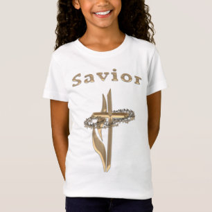 Chicas salvadores camisetas de cruz cristiana