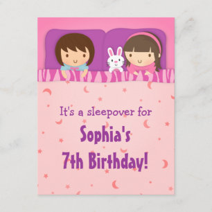 Chicas Sleepover Slumber Birthday invitaciones par