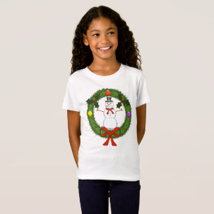 Chicas Snowman en camiseta de feriado de guerra