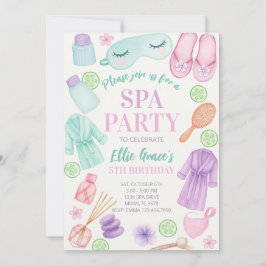Chicas Spa Cumpleaños, Fiesta Spa Invitación a Cum