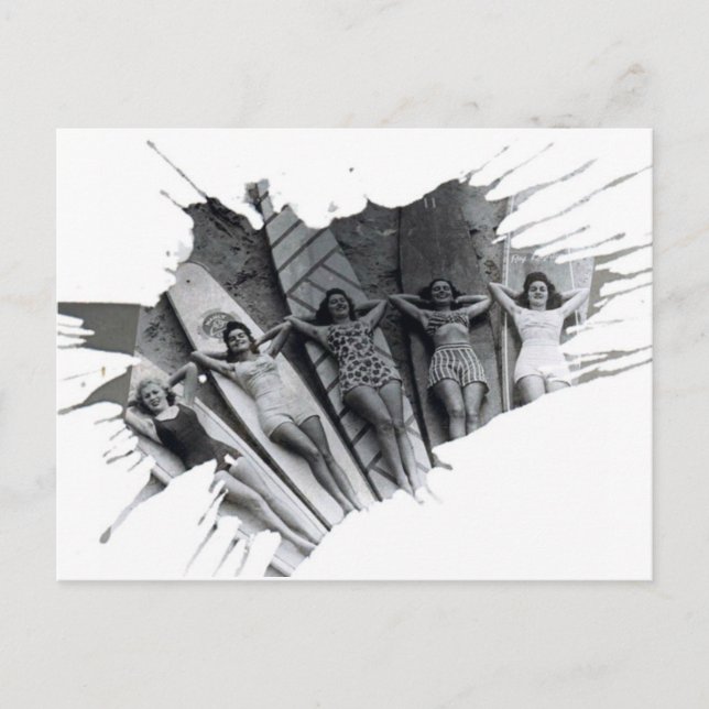 Chicas surfistas | Tarjeta postal (Anverso)