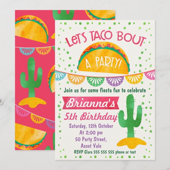 Chicas vamos a taco acerca de una invitación de cu (Anverso / Reverso)