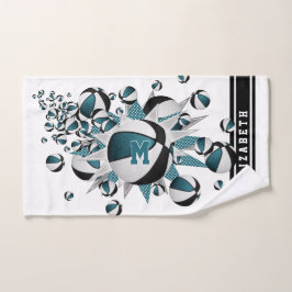 chicas verde azulados de baloncesto negro monogram