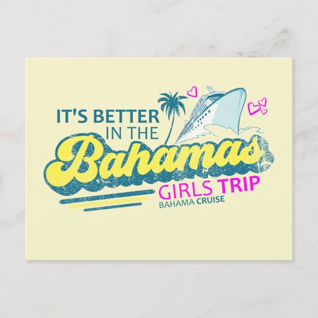 Chicas viajan a Bahamas postales crucero de vacaci (Anverso)