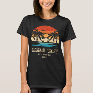 Chicas viajeras puesta de sol retro camisetas a ju