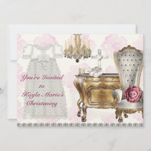 Chicas Vintage Christening Invitación
