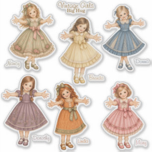 Chicas Vintage: Pegatinas de la Colección Big Hug