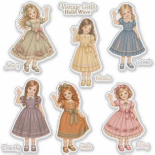 Chicas Vintage: Pegatinas de la Colección Hello Wa