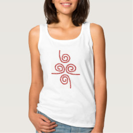 Chicas White Tank Top con diseño rojo
