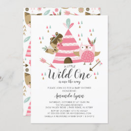 Chicas Wild One Baby Shower Invitación