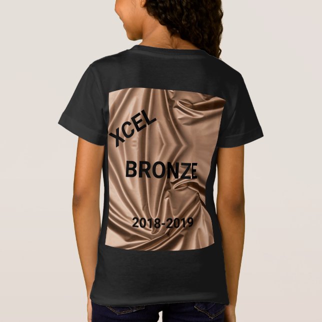 Chicas Xcel Bronze Gimnasia Camiseta Personalizada (Reverso)