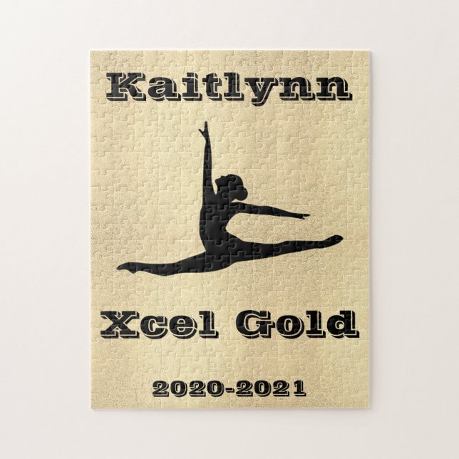 Chicas Xcel Gold Gymnastics Jigsaw Puzzle (Vertical)