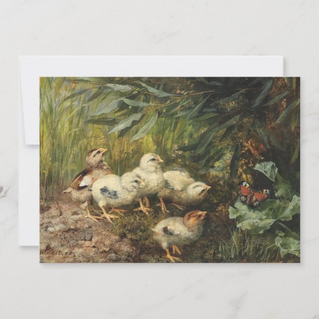 Chicas y mariposa | Franz Xaver Birkinger (Anverso)