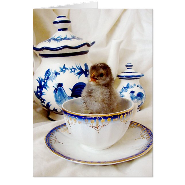 Chick con efecto de pintura al aceite y Té Cup en  (Frente)