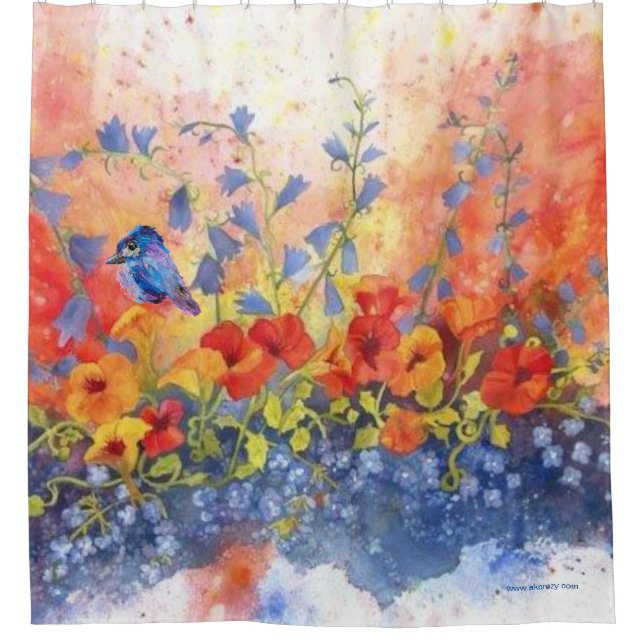 Chick de Alaskan con cortina de ducha Fiesta Petun (Anverso)