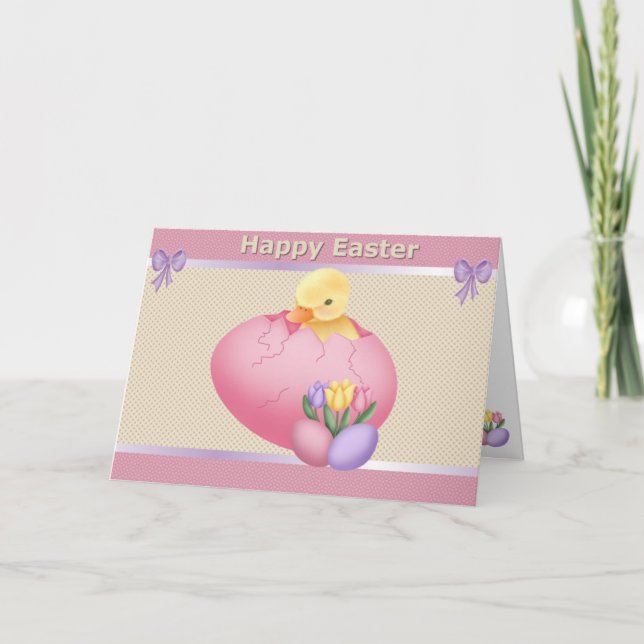 Chick de Pascua - Tarjeta de felicitación (Anverso)