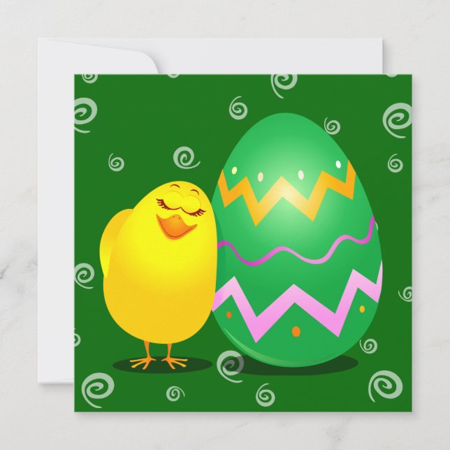 Chick divertido de Pascua, invitación (Anverso)