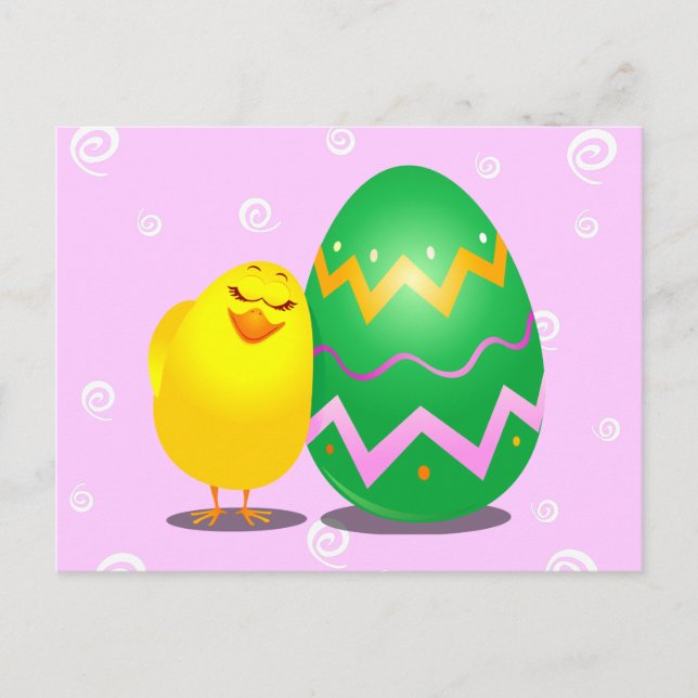 Chick divertido de Pascua, postal (Anverso)