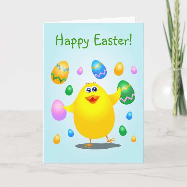 Chick divertido de Pascua, tarjeta (Anverso)