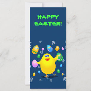 Chick divertido de Pascua, tarjeta de rack